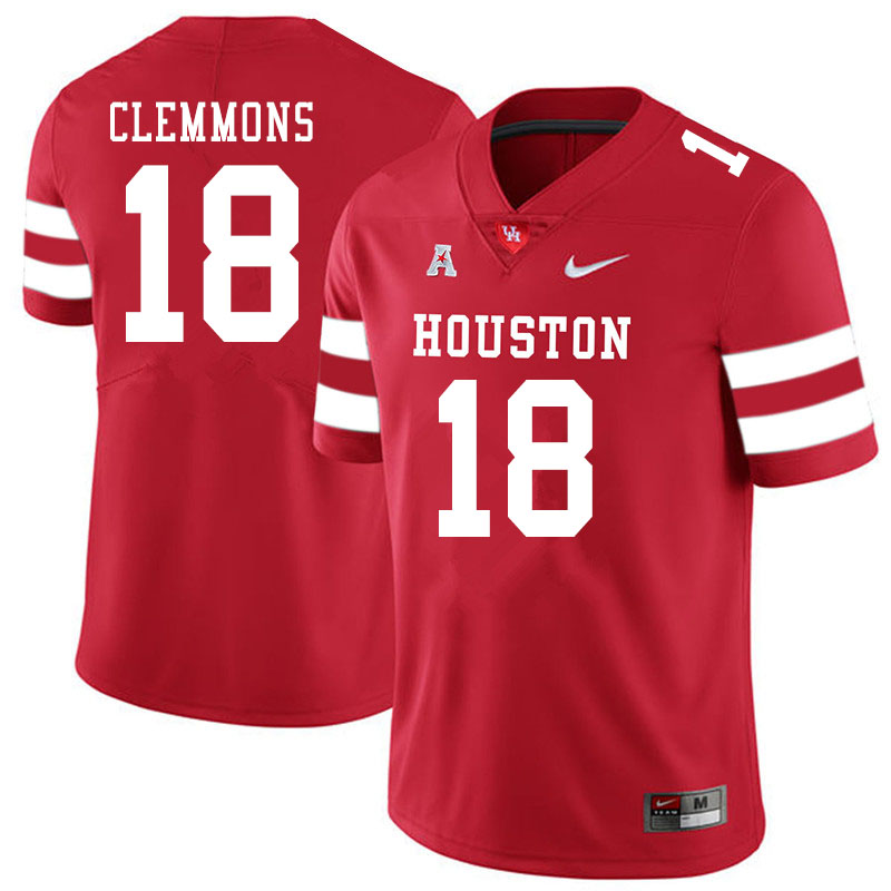 Men #18 Kelvin Clemmons Houston Cougars College Football Jerseys Sale-Red